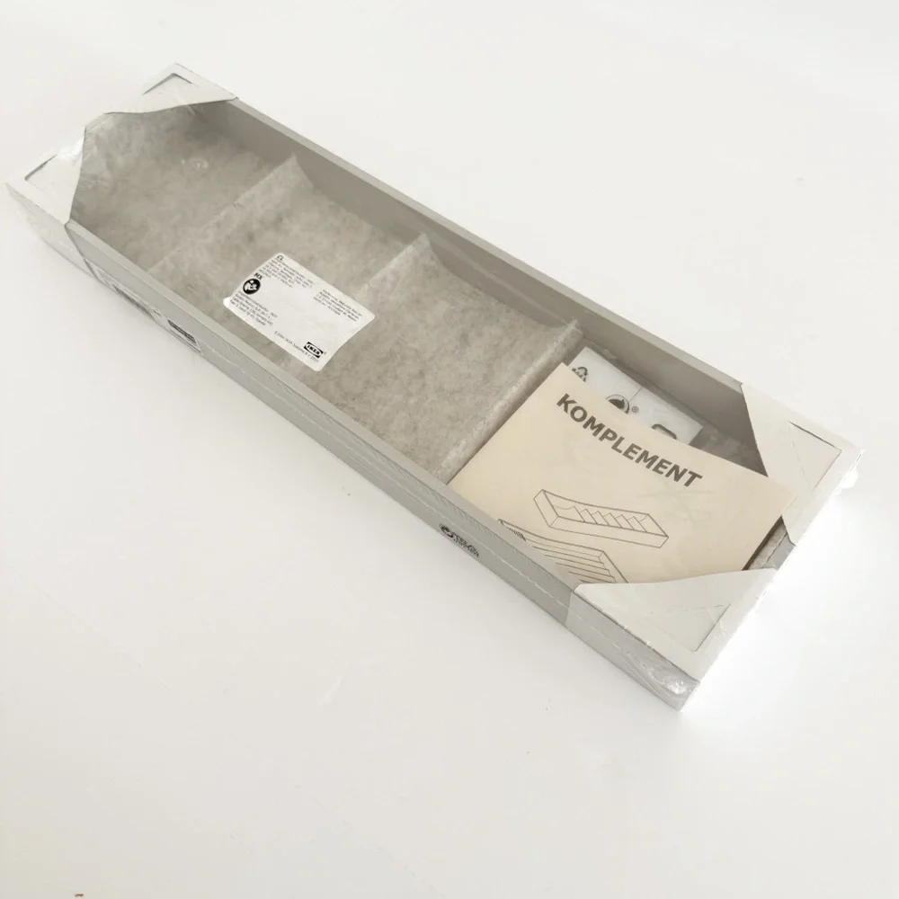 NEW IKEA KOMPLEMENT Storage with 4 compartments, light gray, 6x20 7/8x2 